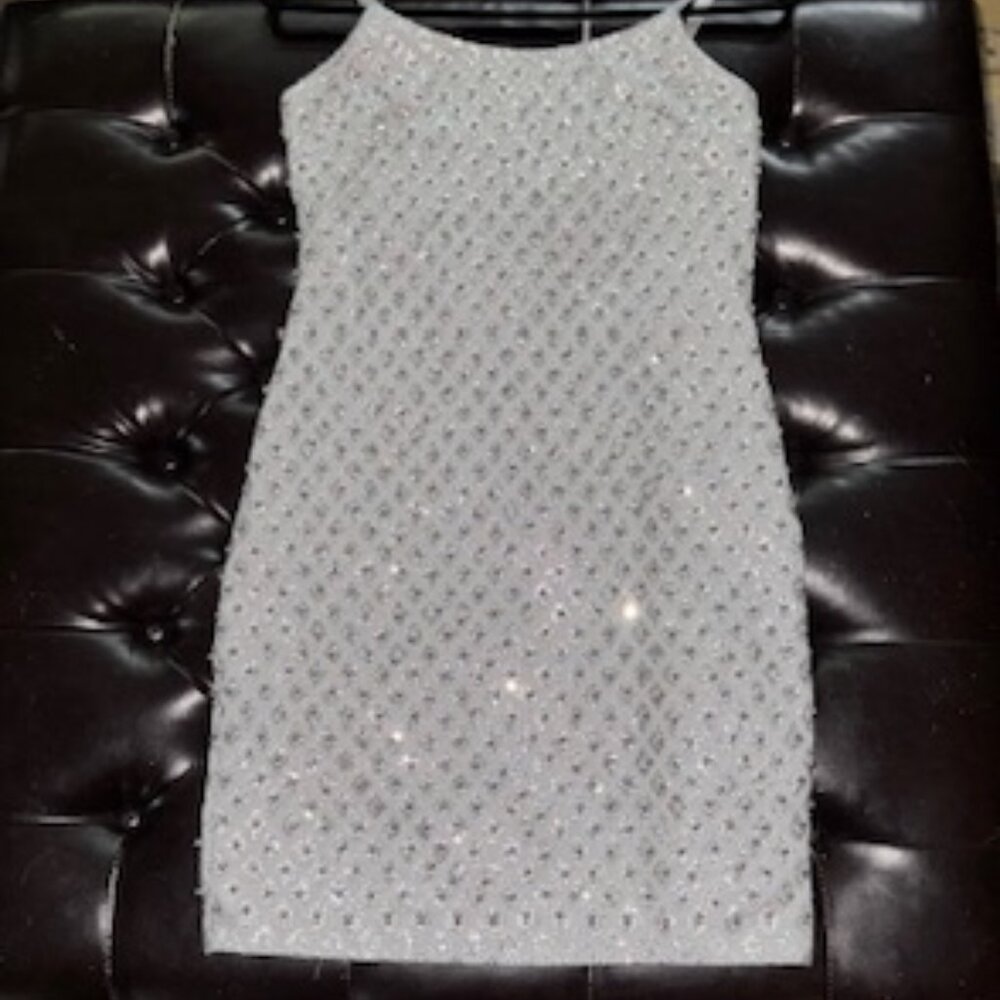 Silver Disco Ball Womans Glam Dress
